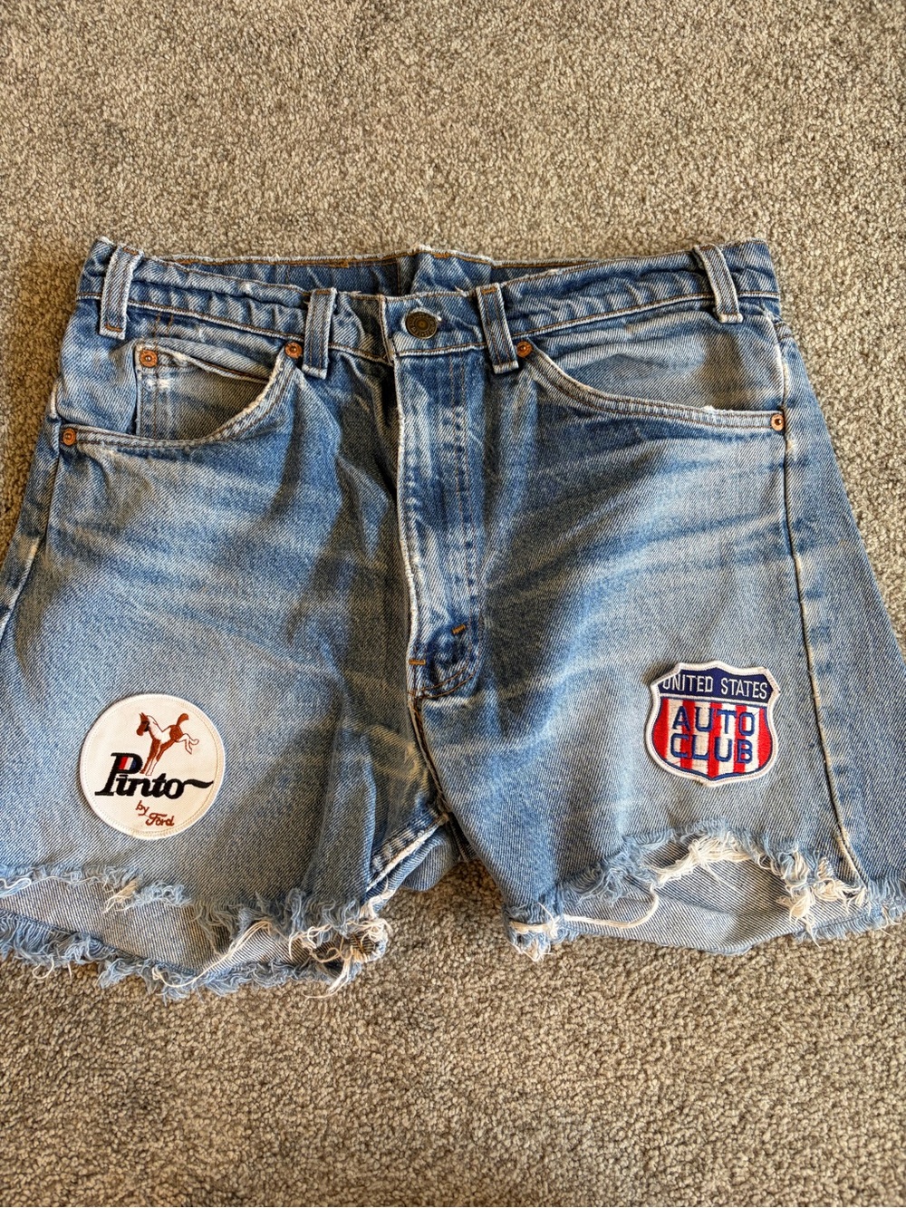 Women’s Vintage Levi’s Light Blue Denim Patch Cutoff Shorts